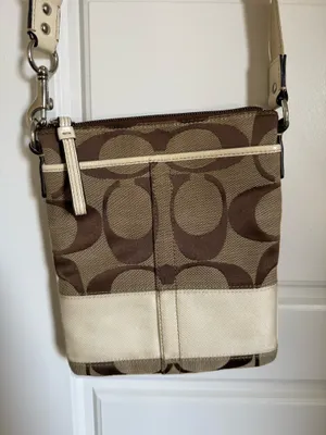 Coach Signature Stripe Swingpack Crossbody Bag Brown thumbnail 4