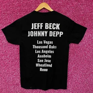 Jeff Beck Johnny Depp California Nevada Rock Duo Tour Tee Small thumbnail 3