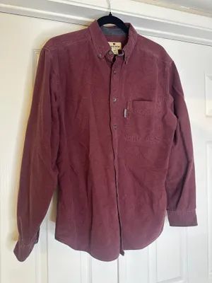Woolrich Burgundy Faded Button Up Shirt Men’s M Vintage Feel thumbnail 1