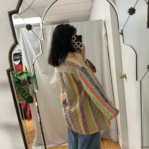 Handmade Quilted Patchwork Open Front 3/4 Sleeve Jacket thumbnail 4