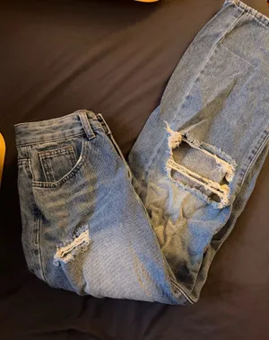 Baggy denim wash jeans thumbnail 1