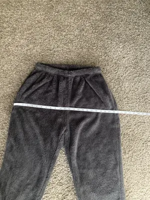 Women’s XL Dark Gray Plush Fleece Lounge Jogger Pants Soft Cozy Relaxed Fit thumbnail 5