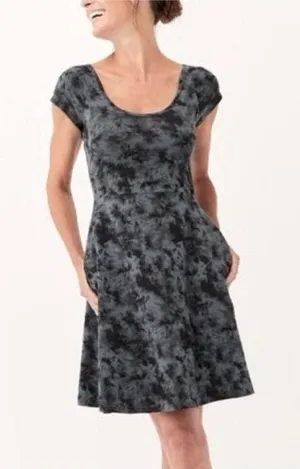 Pact Organic Cotton Blue & Black Tie Dye Women's Dress “Helena” Style thumbnail 1