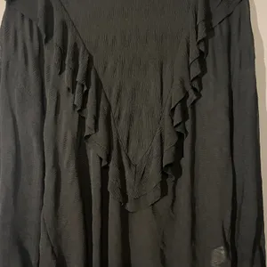 Zara Black Layered Ruffled Detail Dressy Long Sleeve Blouse Women Sz S thumbnail 6