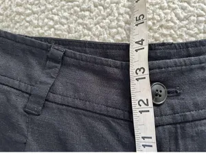 Madewell Womens Wide Leg Linen Blend Cargo Pants in True Black Size 6 thumbnail 10