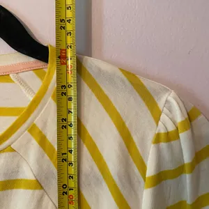 Boden Yellow White Stripe Long Sleeve Shirt Basic Minimalist Preppy Cotton 8 thumbnail 7