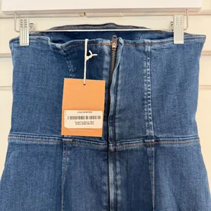 NWT Reformation Jeans Eugenia Denim Strapless Midi Dress Simcoe Blue Women's 2 thumbnail 5