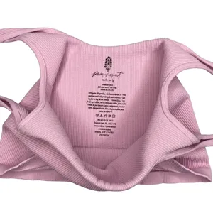 Free People HAPPINESS RUNS SQUARE NECK CROP TOP TANK PINK M L thumbnail 5