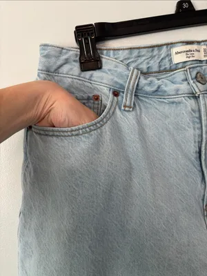 Abercrombie & Fitch Light Blue The Loose High Rise Jeans Sz 31/12 Retro Y2K thumbnail 4