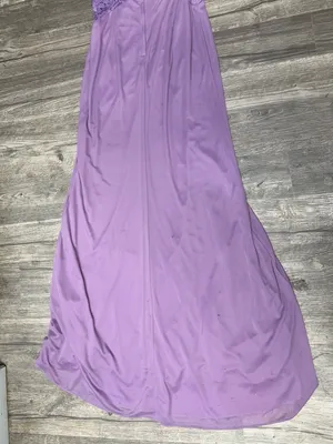 David’s Bridal Lavender One Shoulder Lace Bridesmaid Formal Gown Size 4 thumbnail 8