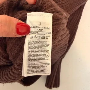 GAP Women 100% Cotton Cardigan S Brown Chunky Knit V-Neck Button Front Granola thumbnail 3