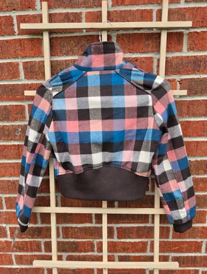 NEW Beverly Hills Polo Club Wool Blend Plaid Crop jacket Medium thumbnail 7