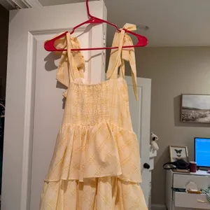 Sofie the Label Dalia Yellow Gingham Tiered Maxi Dress thumbnail 13