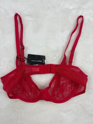 INC Red Sheer Lace Underwire Bra NWT Large thumbnail 4