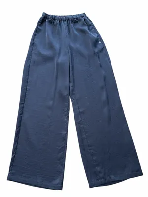 Fabletics Wide Leg Navy Blue Silky Texture Pants thumbnail 1