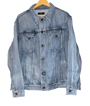 Able The Merly Jean Jacket Women's 2X‎ Medium Wash Distressed Luxury Utility thumbnail 1