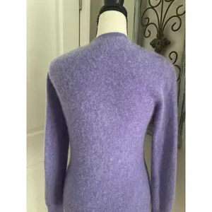 Apt 9 100% Cashmere Sweater Argyle Pattern V Neck Pullover purple and grey thumbnail 3