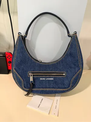 Marc Jacobs Dark Blue Denim Crescent Shoulder Bag thumbnail 6
