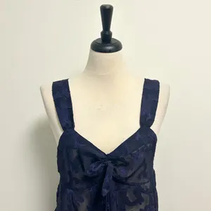 Victorias Secret Purple Blue Sheer Satin Jacquard Vintage Gold Label Chemise thumbnail 2