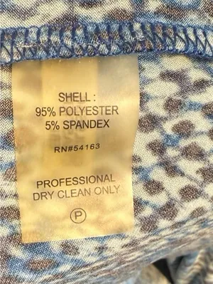 Calvin Klein Women's Blue Black Animal Print Faux Wrap Stretch Dress 6P thumbnail 4