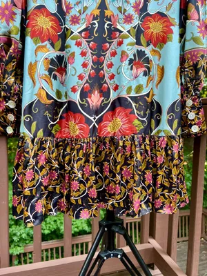 NWOT Farm Rio Floral Swans V-Neck Long Sleeves Mini Dress Size XL thumbnail 7