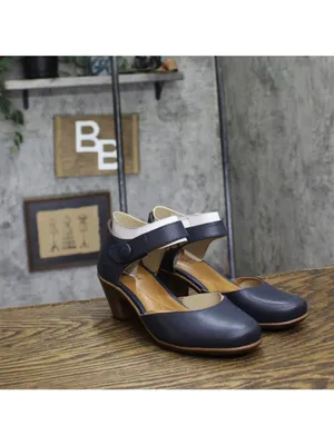 NEW Easy Spirit Block Heel Clarice Wedge Heels SECLARICE Dark Blue 5.5M thumbnail 2