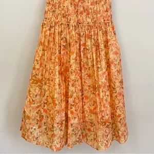 NWT Acler Bicknell Shirred Printed Metallic-Cotton‎ Maxi Dress Size 4 thumbnail 13