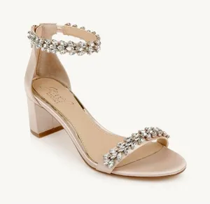 Jewel Badgley Mischka Bronwen Embellished Evening Shoe Size‎ 8 Rhinestones thumbnail 1