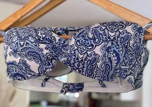 H&M 34 C Bikini Blue Halter Top thumbnail 1