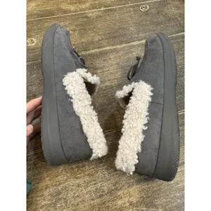 Vionic Claribel Faux Fur Lined Slippers Slate Grey Suede Orthotic Womens 9.5 M thumbnail 7