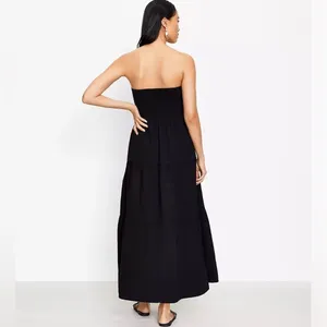LOFT Beach Button Strapless Maxi Dress size 8 thumbnail 2