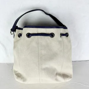 Coach Avery Canvas Drawstring Bucket Bag Navy Cream F28913 thumbnail 2
