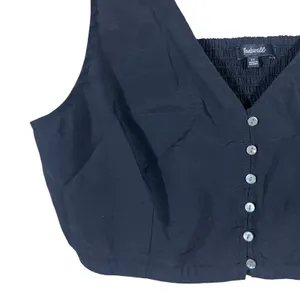 Madewell Softdrape Gwen Crop Vest Top Black Minimalist Smocked Capsule Size 12 thumbnail 3