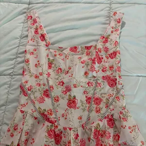 Floral Corset Mini Dress Square Neck thumbnail 3