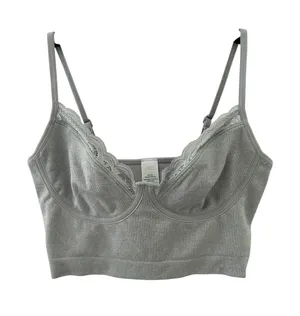 Aerie Superchill Seamless Corset Tank Top Longline Bra NEW Gray Size Small thumbnail 1