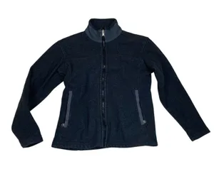 Patagonia women's small synchilla fleece zip up jacket flaw blue gorp hiking thumbnail 1