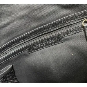 Nordstrom Black Leather Shoulder Bag Classic Neutral Minimalist Top Handle Purse thumbnail 6
