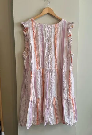 Time and Tru Women's Striped Flutter Sleeve Dress Size XXL thumbnail 4