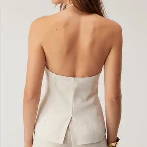 Nasty Gal PREMIUM LINEN TAILORED STRAPPY TOP thumbnail 3