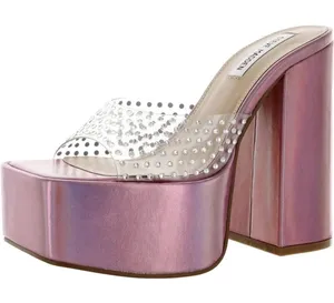 Steve Madden Ruby Heeled SandaI Iridescent RUBY-IRI Women's Size 8.5 Medium thumbnail 1