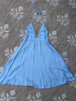 Brandy Melville Light Blue Halter Mini Dress - Women thumbnail 1