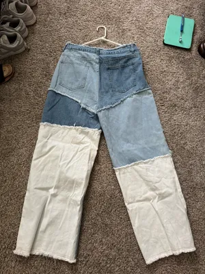 Shein Multicolor Jeans Patchwork Straight Leg thumbnail 2