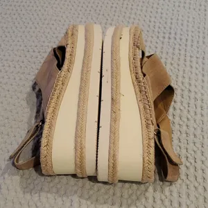 Marc Fisher Beige Gandy Platform Espadrille Sandal, Size 9 M US thumbnail 6