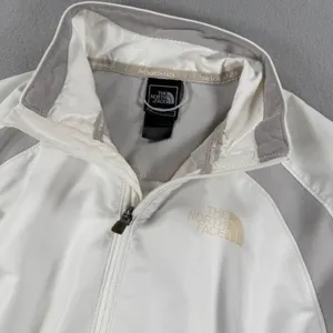 Y2k The North Face Flight Series White Grey Full Zip Windbreaker Jacket Womens M thumbnail 6