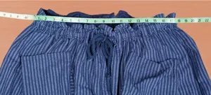 Free people pants blue striped wide leg harem pants xl thumbnail 5