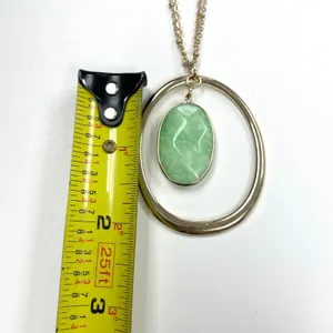 Massini Womens Necklace Earrings Set Green‎ Stone Gold Boho Statement Jewelry thumbnail 4