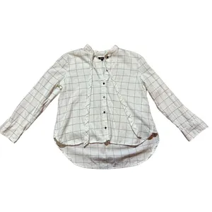 Madewell Flannel Tie-Neck Shirt in Windowpane‎ sz S thumbnail 4