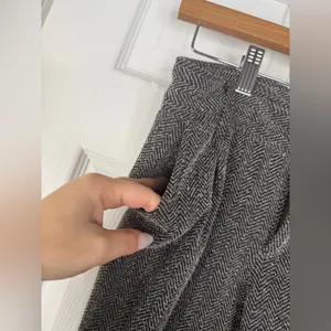 Sz 0 Free People Gray Herringbone Jogger Pants Pleated Trousers $158 MSRP thumbnail 5