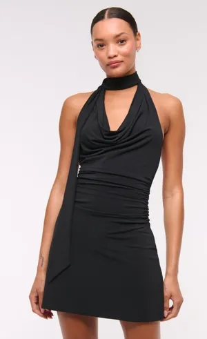 Abercrombie Black Halter Mini Dress thumbnail 1