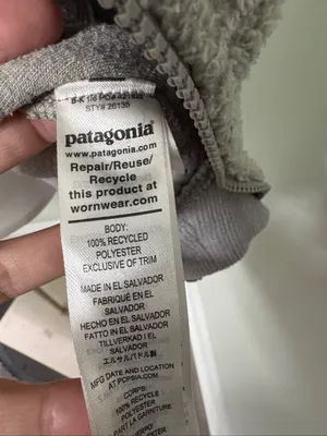 Patagonia Salt Grey Shearling Hoody Large thumbnail 5